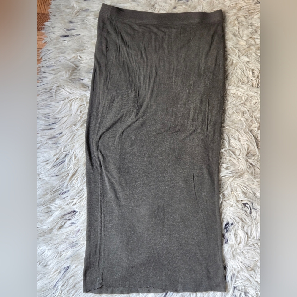 Helmut Lang Olive Green Slim Skirt